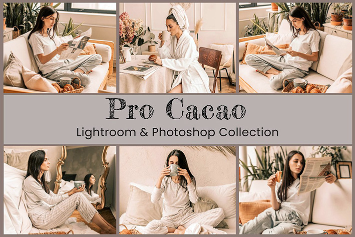 60 پریست لایت روم و کمرا راو تم رنگ کاکائویی Cacao Lightroom Photoshop LUTs