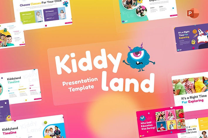 قالب پاورپوینت حرفه ای مهدکودک Kiddyland Education-Kids PowerPoint Template