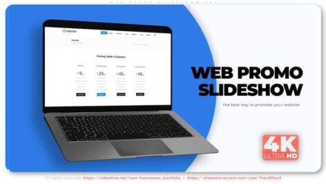 پروژه افتر افکت رزولوشن 4K تبلیغات طراحی وب سایت Web Promo Slideshow Z25