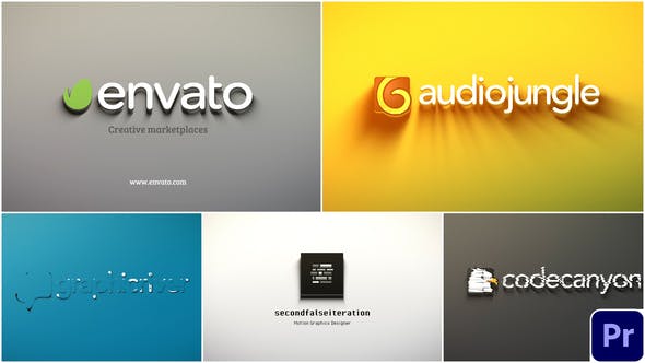 پکیج 5 پروژه پریمیر لوگو حرفه ای با موزیک Minimal Corporate Logo Pack