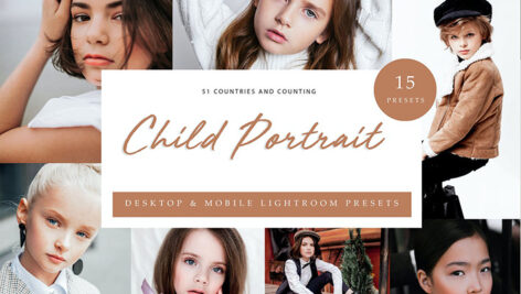 30 پریست لایت روم حرفه ای پرتره آتلیه کودک Child Portrait Lightroom Presets