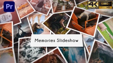 پروژه آماده پریمیر اسلایدشو 2021 با موزیک افکت 3 بعدی Memories Slideshow Photo Mogrt