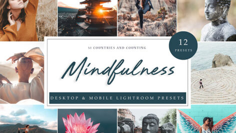 24 پریست لایت روم رنگی حرفه ای تم مدیتیشن Mindfulness Lightroom Presets