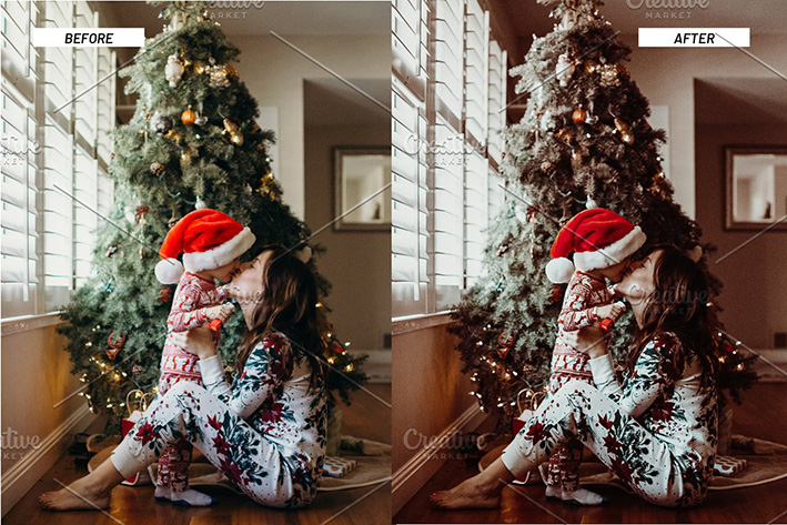 24 پریست لایت روم عکس کریسمس تم قهوه ای Christmas Brown Lightroom Presets