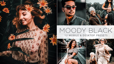 36 پریست لایت روم حرفه ای 2021 سینمایی Moody Black Lightroom Presets