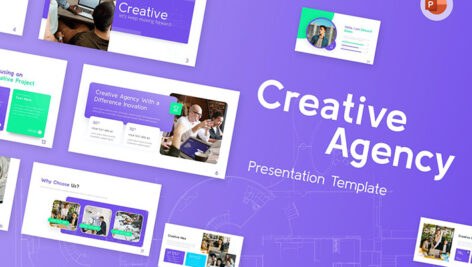 قالب پاورپوینت حرفه ای تم آژانس ایده خلاقانه Creative Agency Modern PowerPoint Template