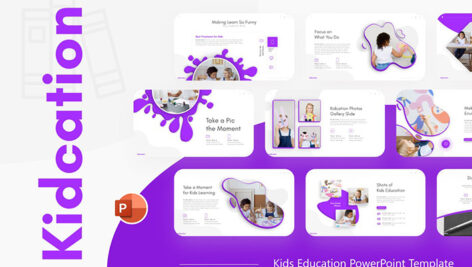 قالب پاورپوینت حرفه ای تم موسسات آموزشی کودکان Kidcation Kids Education PowerPoint Template