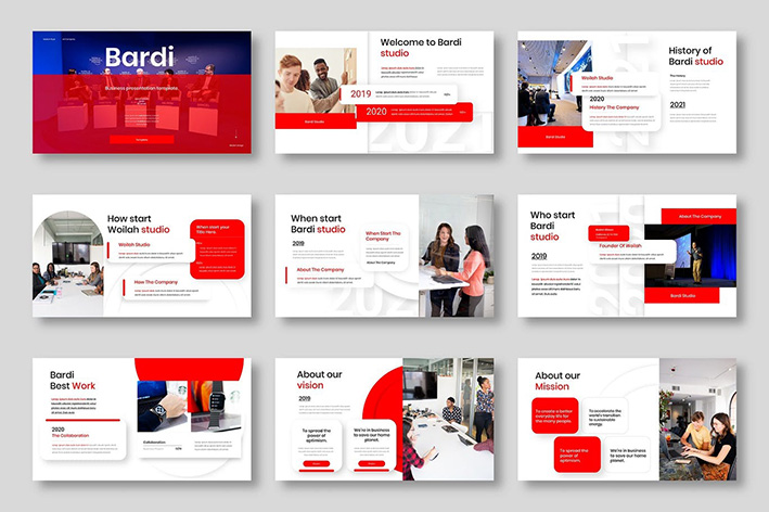 قالب پاورپوینت حرفه ای معرفی شرکت و تجارت Bardi Business PowerPoint Template