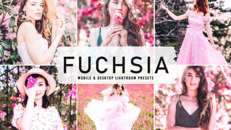 40 پریست لایت روم پرتره فضای باز و پریست کمرا راو و اکشن فتوشاپ تم صورتی Fuchsia Lightroom Presets