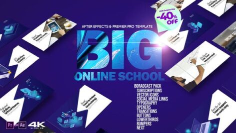 
پروژه آماده افترافکت ۲۰۲۲ پکیج معرفی موسسات آموزشی Big Online School Broadcast Pack