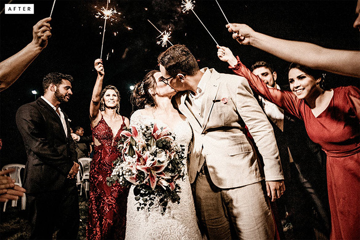 10 پریست لایت روم عروس 2022 رنگ سینماتیک Moody Weddings Lightroom Presets
