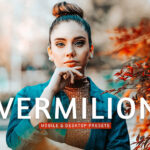 40 پریست لایت روم پرتره 2022 و پریست کمرا راو و اکشن فتوشاپ تم قرمز Vermilion Lightroom Presets