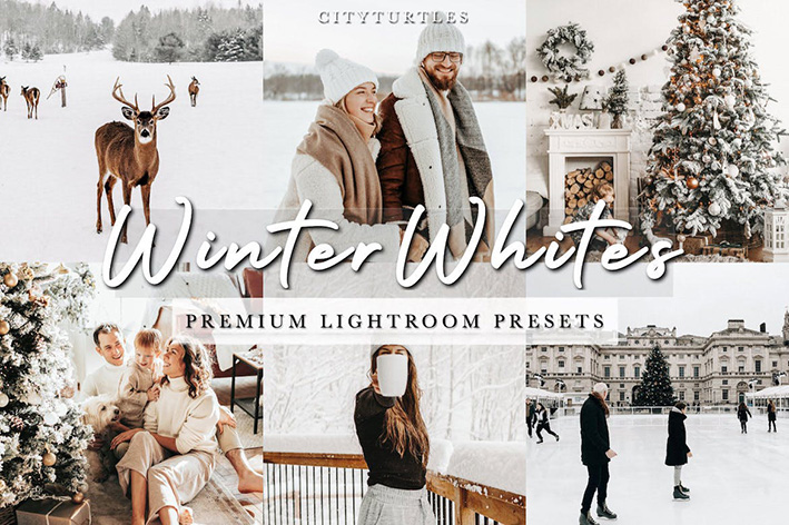 57 پریست لایت روم 2022 عکس زمستان Bright Clean WINTER WHITES Holiday Lightroom Preset
