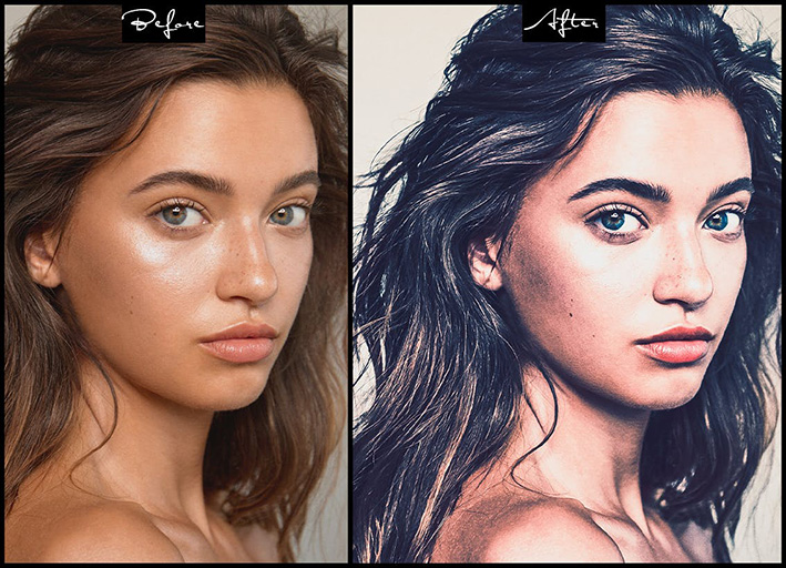 6 پریست لایت روم پرتره و اکشن فتوشاپ مخصوص پوست صورت Premium Skin Photoshop Actions Lightroom Presets