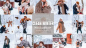 9 پریست لایت روم زمستان و اکشن فتوشاپ Clean Winter Photoshop Actions Lightroom Presets