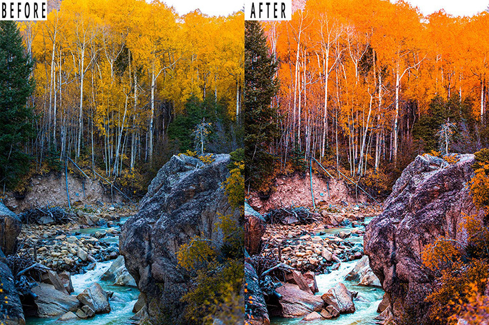 9 پریست لایت روم عکس پاییز و اکشن فتوشاپ Landscape Tone Photoshop Action Lightrom Presets
