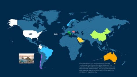
پروژه افتر افکت نقشه جهان رزولوشن ۴K حرفه ای World Map Info