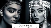 10 پریست لایت روم حرفه ای سیاه و سفید Dark B&W Lightroom Presets