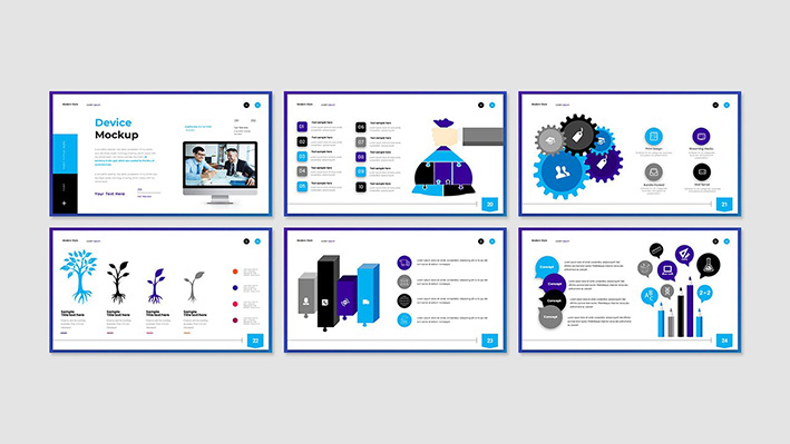 قالب پاورپوینت 2022 و گوگل اسلایدر حرفه ای تم تجاری Clicko Business Presentation PowerPoint Template