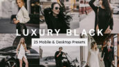 100 پریست لایت روم 2022 و لات رنگی سیاه لوکس Luxury Black Lightroom Presets and LUTs