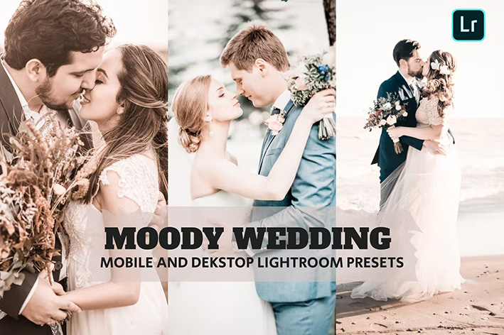14 پریست لایت روم عروسی 2022 حرفه ای Moody Wedding Lightroom Presets