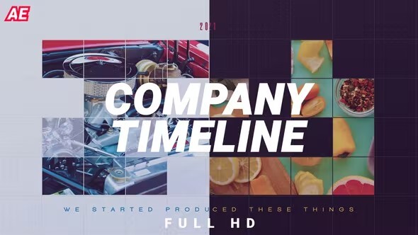 پروژه افتر افکت معرفی سابقه شرکت افکت تایم لاین Company Timeline