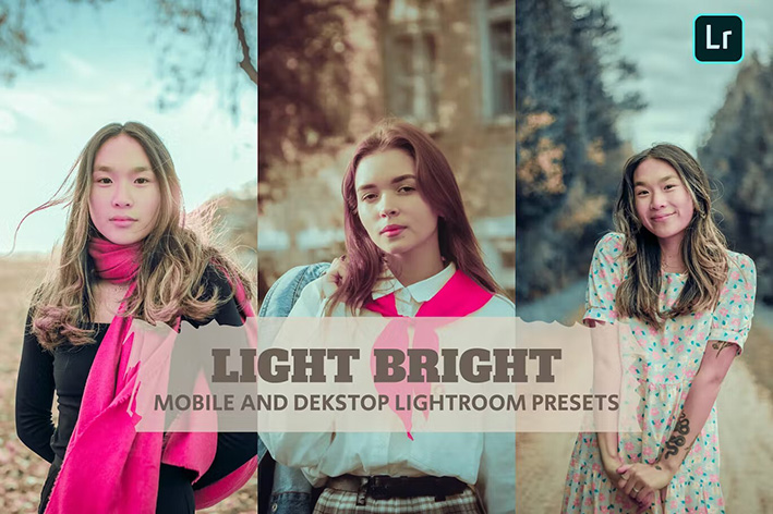 14 پریست لایت روم 2022 حرفه ای تم رنگی روشن Light Bright Lightroom Presets