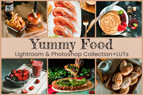 32 پریست لایت روم و اکشن فتوشاپ و لات رنگی عکس غذا Yummy Food Lightroom Presets
