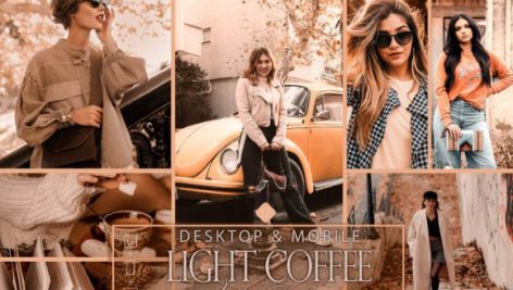 36 پریست لایت روم فوق حرفه ای تم قهوه ای Light Coffee Lightroom Presets Bright