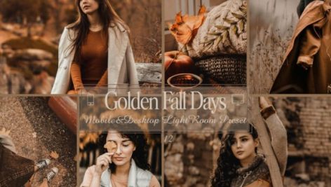 24 پریست لایت روم رنگی فوق حرفه ای تم پاییز طلایی Golden Fall Days Lightroom Presets