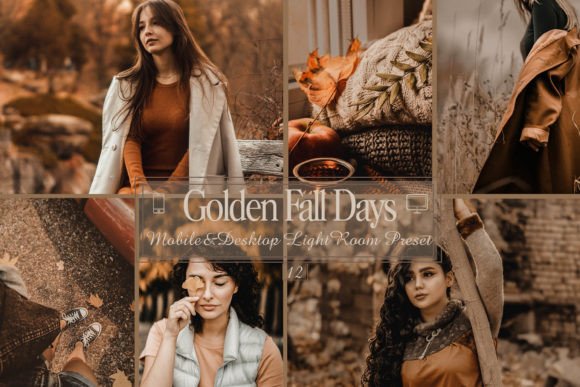 24 پریست لایت روم رنگی فوق حرفه ای تم پاییز طلایی Golden Fall Days Lightroom Presets