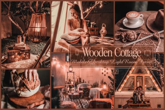 24 پریست لایت روم رنگی فوق حرفه ای تم کلبه چوبی Wooden Cottage Lightroom Presets