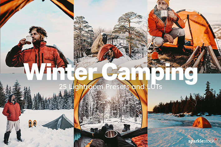 100 پریست لایت روم و لات رنگی فصل زمستانی Winter Camping Lightroom Presets