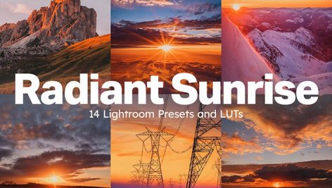 56 پریست لایت روم و لات رنگی تم شعاع خورشید Radiant Sunrise Lightroom Presets and LUTs