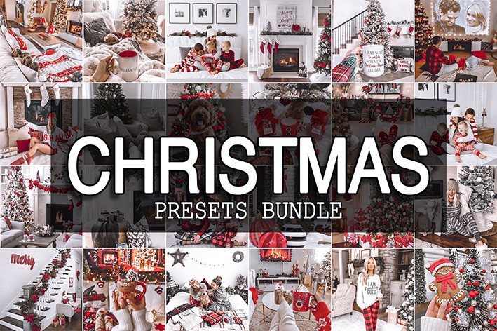 پکیج 88 پریست لایت روم 2023 زمستانی و کریسمس Christmas Bundle Lightroom presets