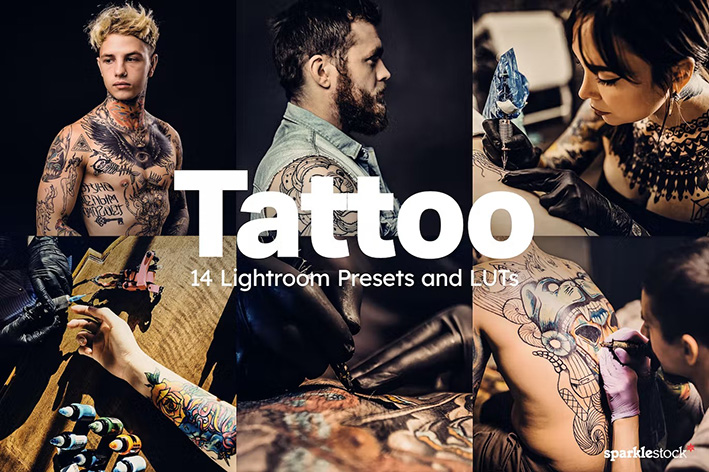 56 پریست لایت روم و لات رنگی تم تتو Tattoo Lightroom Presets and LUTs