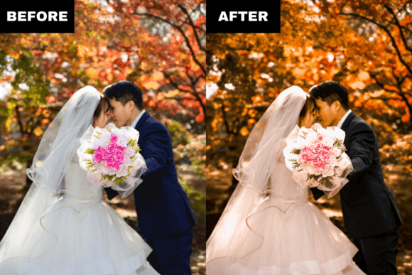 30 پریست لایت روم رنگی سینماتیک فوق حرفه ای عروسی Autumn Wedding Premium Lightroom Presets