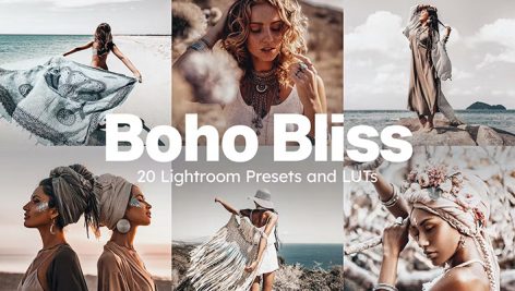 80 پریست لایت روم و لات رنگی 2023 حرفه ای Boho Bliss Lightroom Presets and LUTs