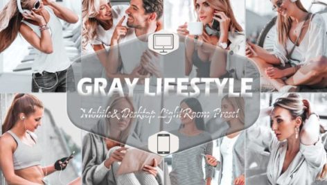 24 پریست لایت روم رنگی سینماتیک حرفه ای عکاسی لایف استایل تم خاکستری Gray Lifestyle Lightroom Presets