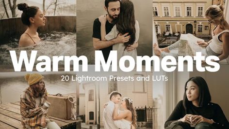 80 پریست لایت روم و لات رنگی 2023 حرفه ای تم لحظه های گرم Warm Moments Lightroom Presets and LUTs