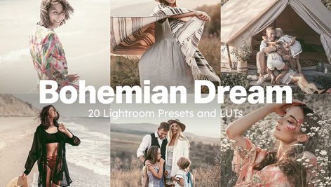 80 پریست لایت روم و لات رنگی 2023 حرفه ای تم آرامش Bohemian Dream Lightroom Presets and LUTs